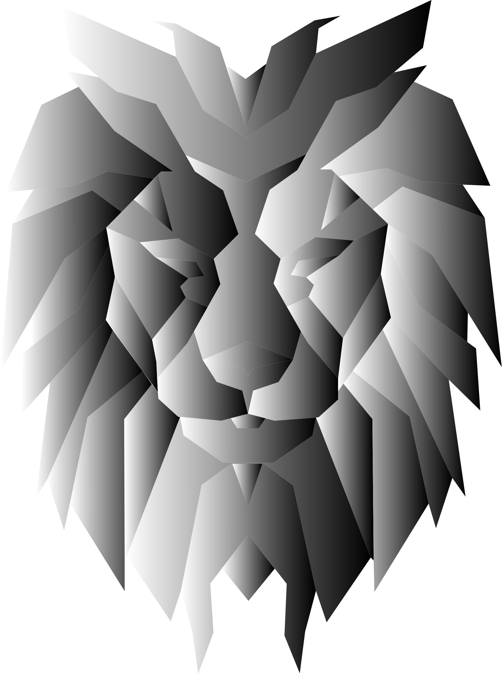This Free Icons Png Design Of Grayscale Polygonal Lion (1724x2316), Png Download