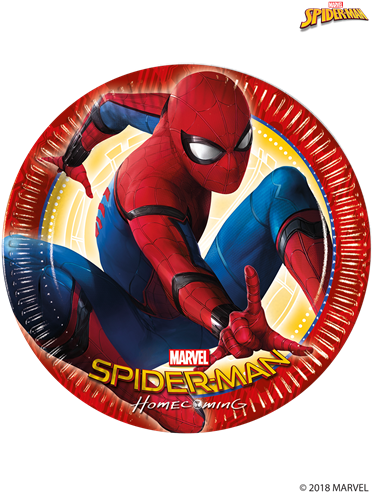 Spiderman Paper Plates Larger Photo - Spiderman Birthday Invitation Card (375x500), Png Download