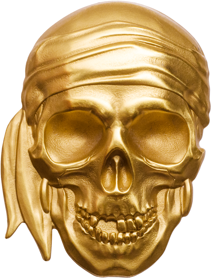 Pirate - Pirate Gold Skull (910x910), Png Download
