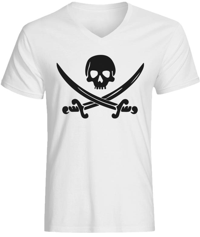 Captain Jack V Neck - Pirate Clip Art (800x800), Png Download