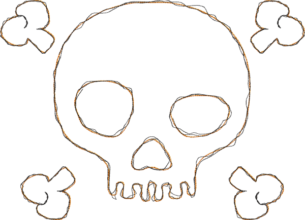 Pirate Skull Doodle - Skull (600x434), Png Download