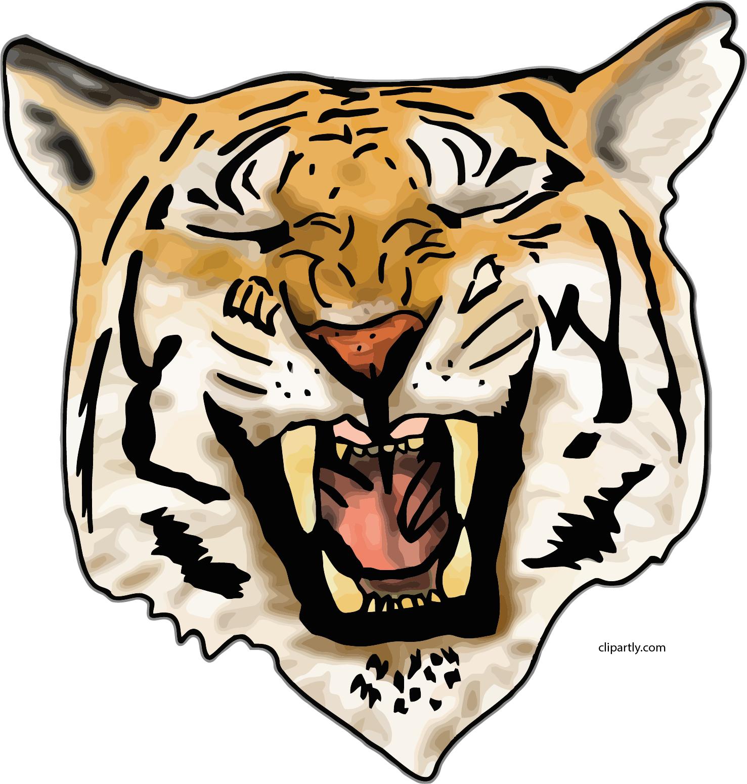 Laugh Tiger Face Clipart Png - ภาพ กราฟฟิก เสือ (1477x1550), Png Download