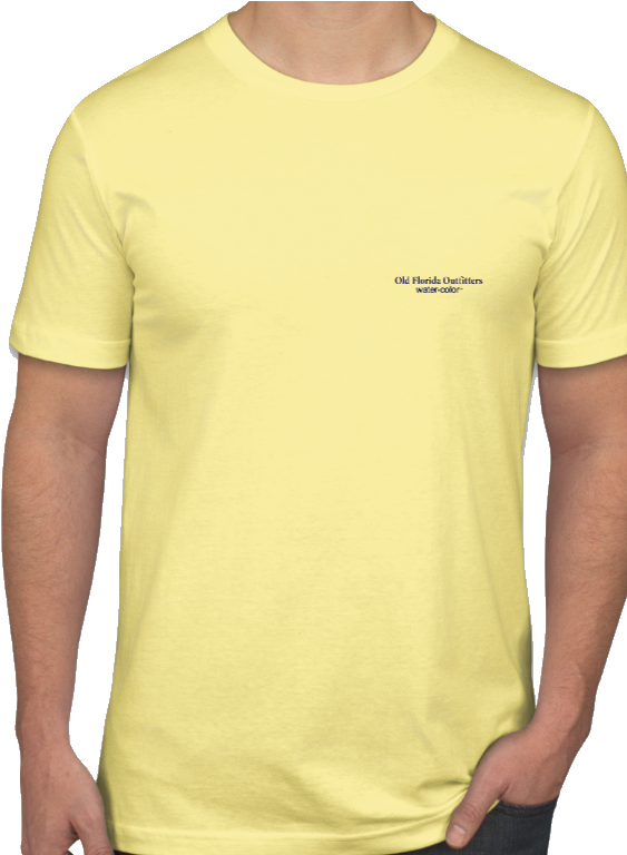 Ofo Short Sleeve Pocket 30a Logo T-shirt In Butter/navy - Sleeve (583x767), Png Download