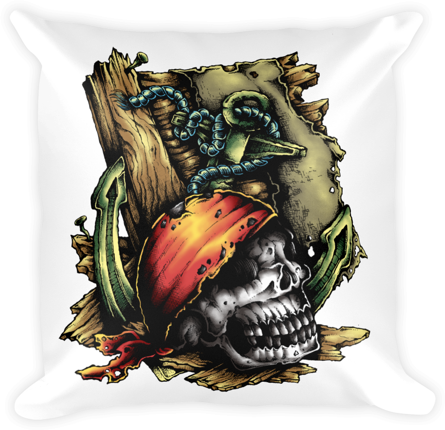 Pirate Skull Pillow - T-shirt (1000x1000), Png Download