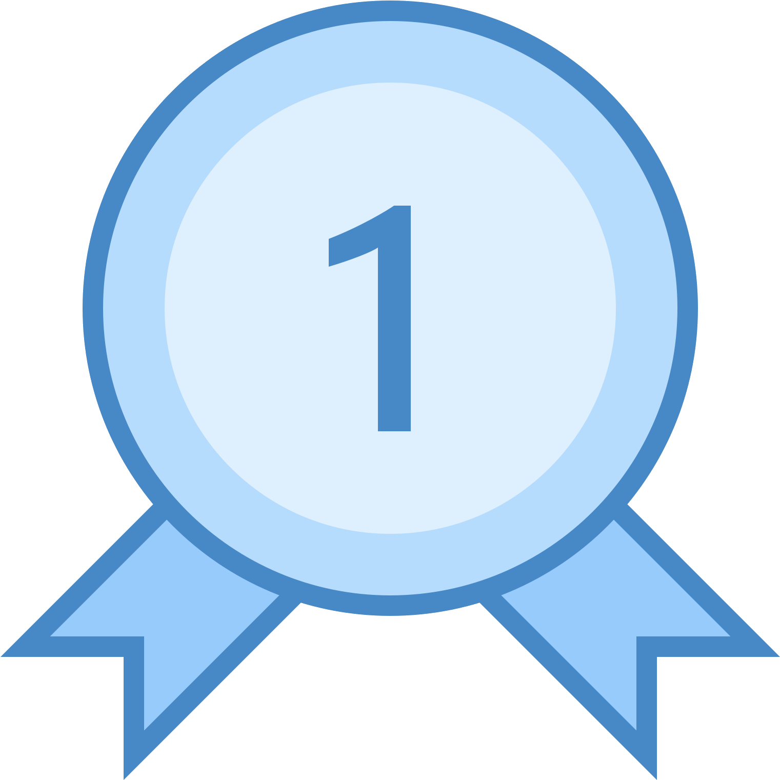 This Is A Picture Of An Award Ribbon For Being Number - Icon Best (1600x1600), Png Download