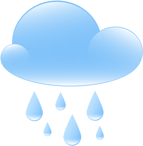 Rainy Weather Icon Png Clip Art - Cloud With Rain Icon Png (491x500), Png Download