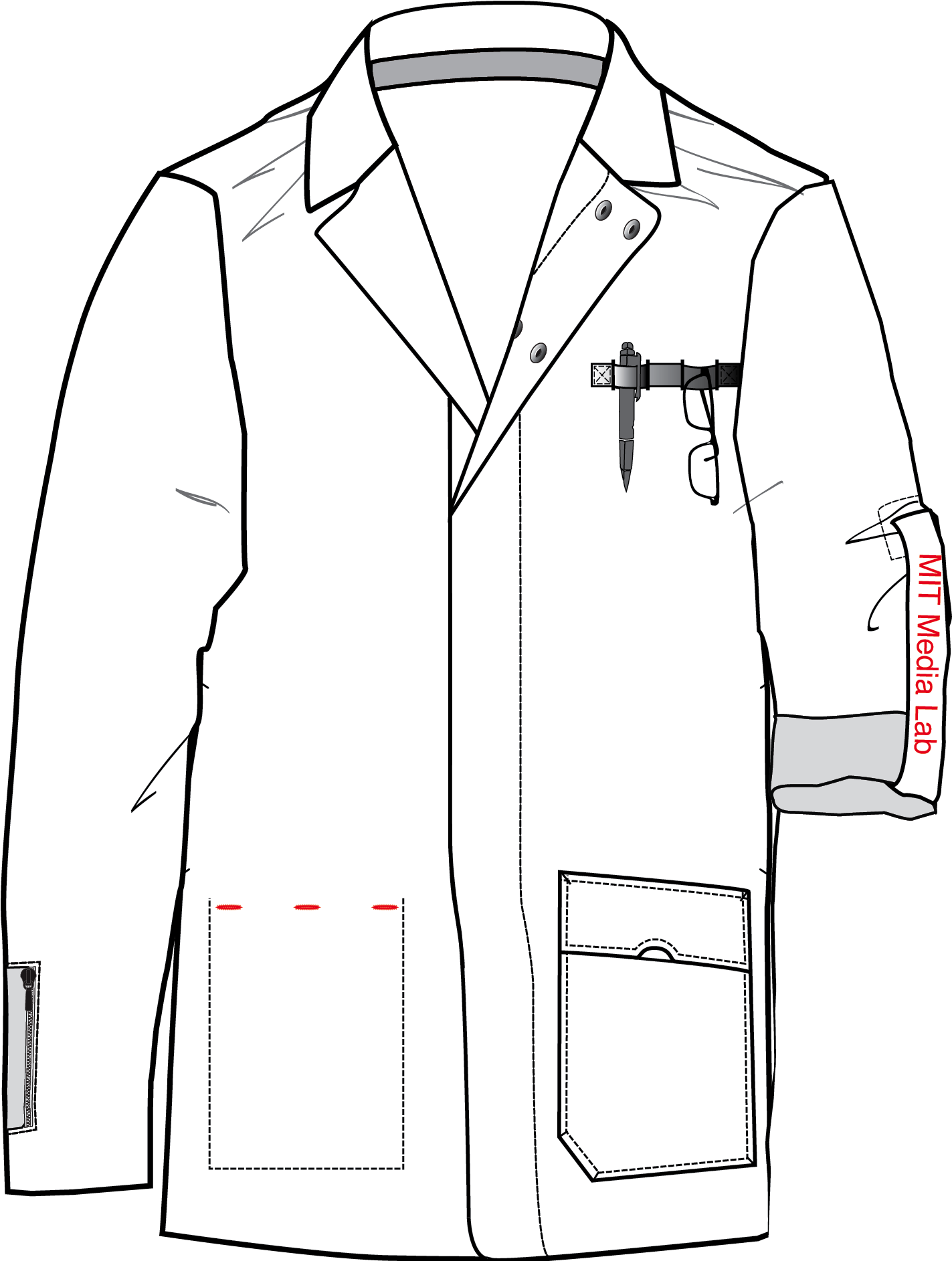 Images Of Lab Coat Drawing - Drawing Of A Lab Coat (1504x1896), Png Download