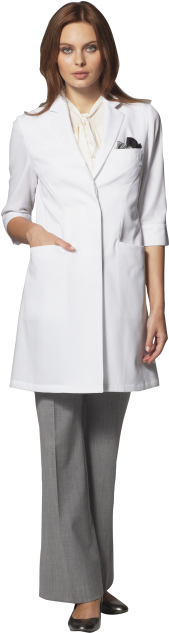 Women's Flare & Summer Fit Lab Coat - White Coat (400x632), Png Download