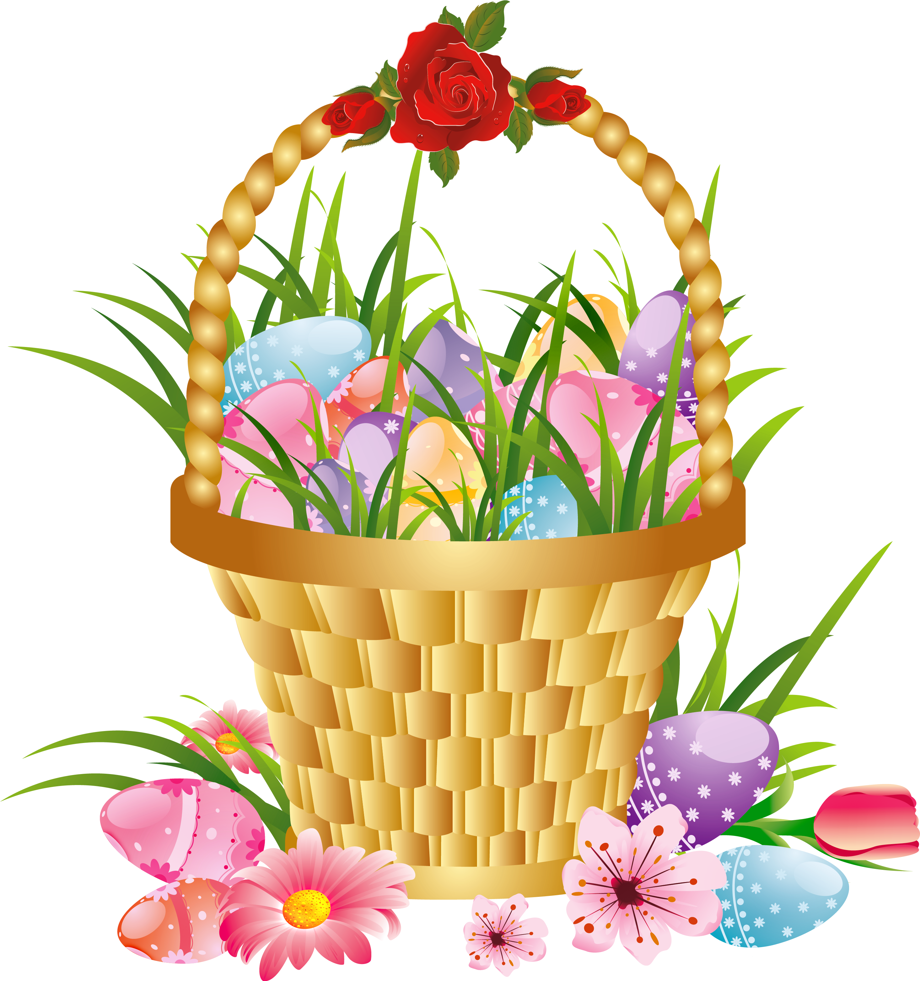 Image Freeuse Library Easter With Eggs And Png Picture - Gift Basket Clip Art (3051x3227), Png Download