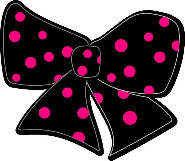 Bow With Polka Dots Hi - Pink Polka Dot Bow Clipart (600x524), Png Download