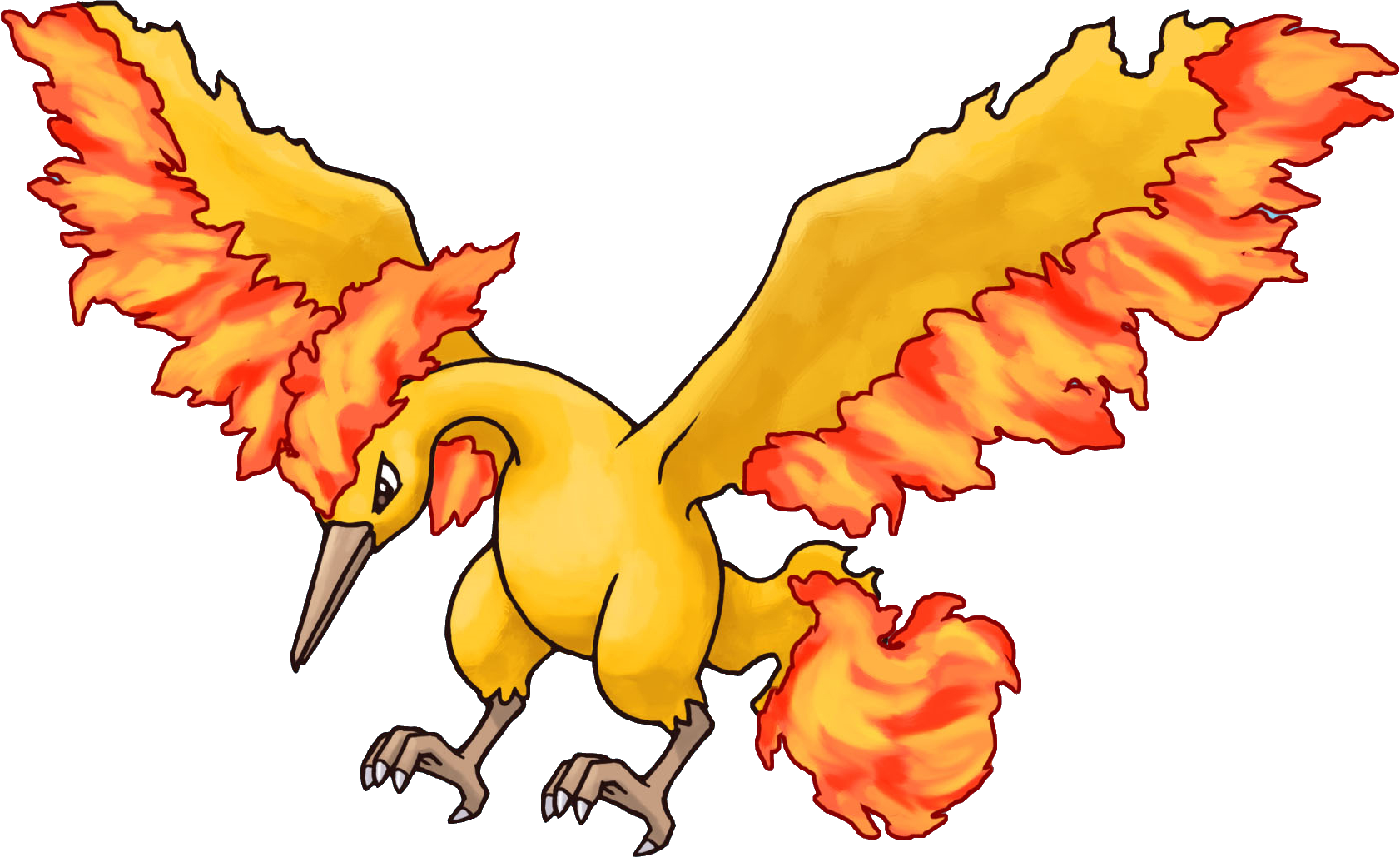 Fire Pokemon Png - Moltres Pokemon (1682x1029), Png Download
