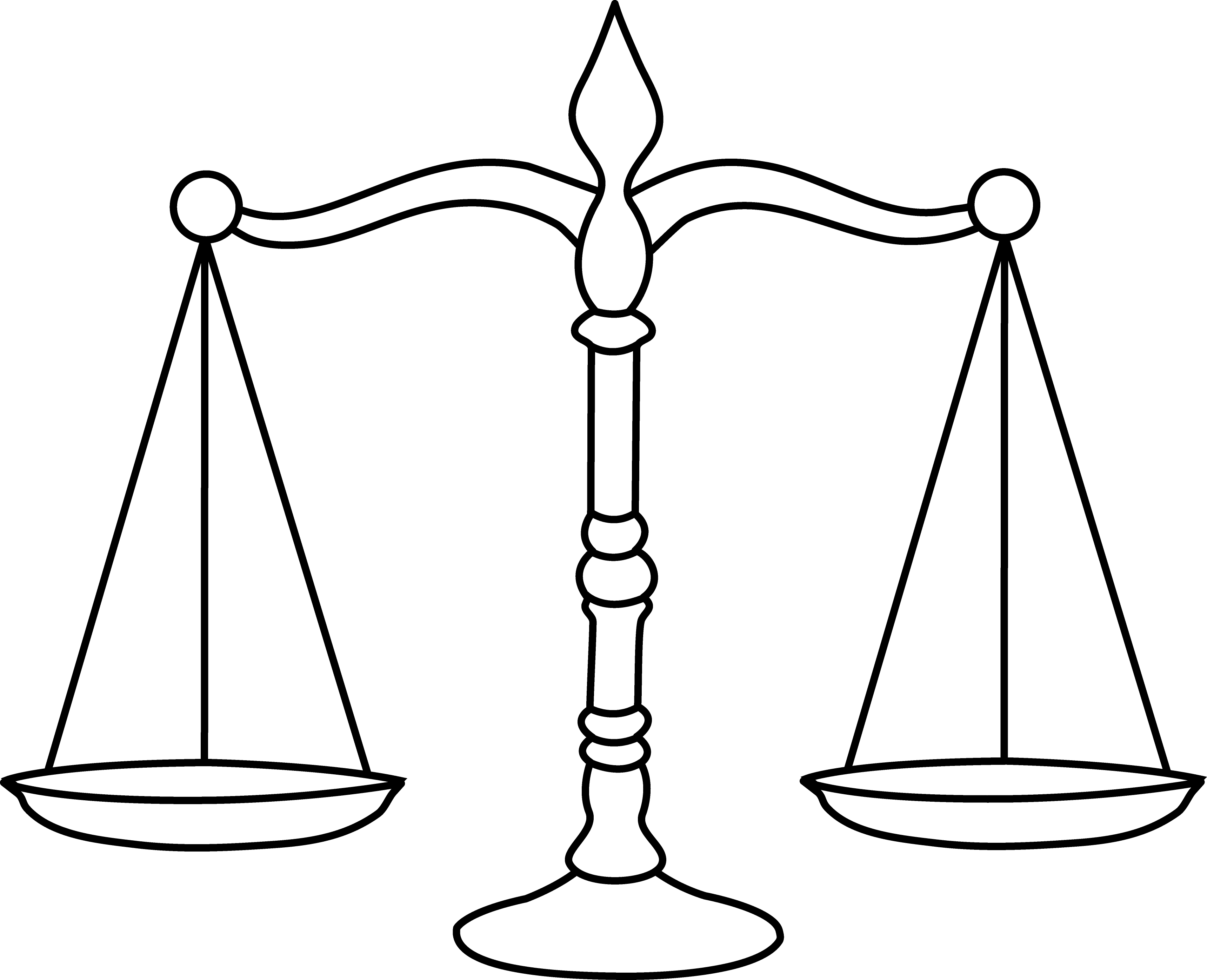 Legal Scales Line Art - Scale Coloring Page (3440x2792), Png Download