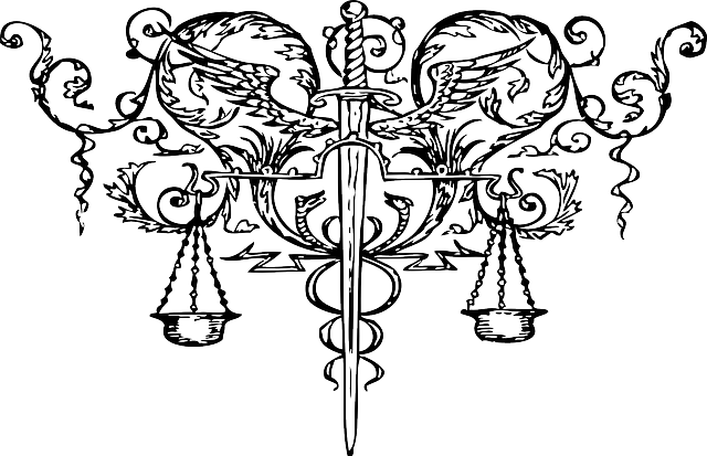 Scales, Sword, Justice, Law, Decoration, Cartoon - Scale Of Justice And Sword (640x413), Png Download