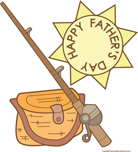 Fishing Clipart Fathers Day - Fathers Day Fishing Clip Art (557x619), Png Download