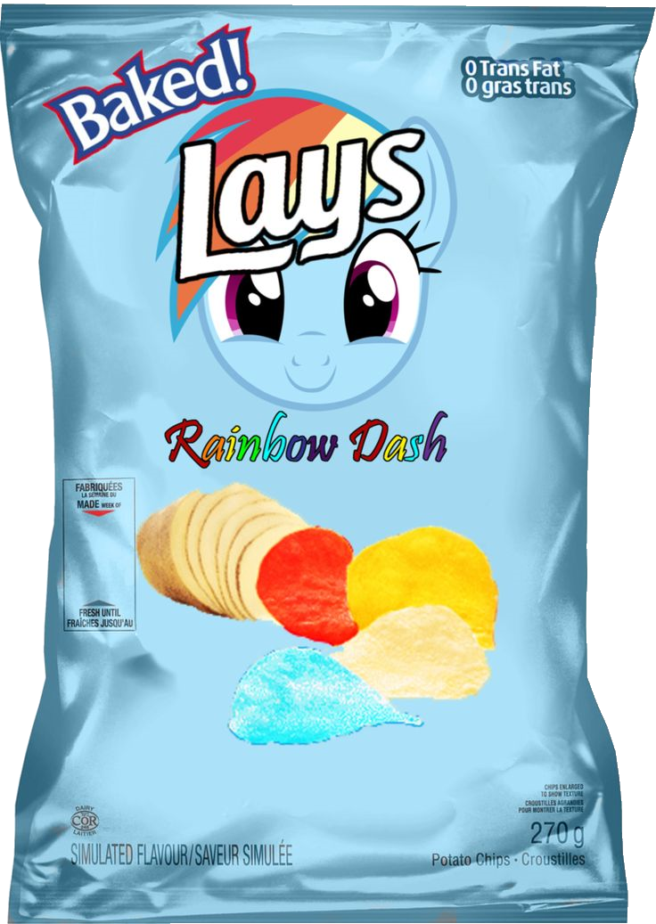 Baked Lay's Rainbow Dash Potato Chips - Ruffles Baked! Cheddar & Sour Cream Potato Crisps (736x1037), Png Download