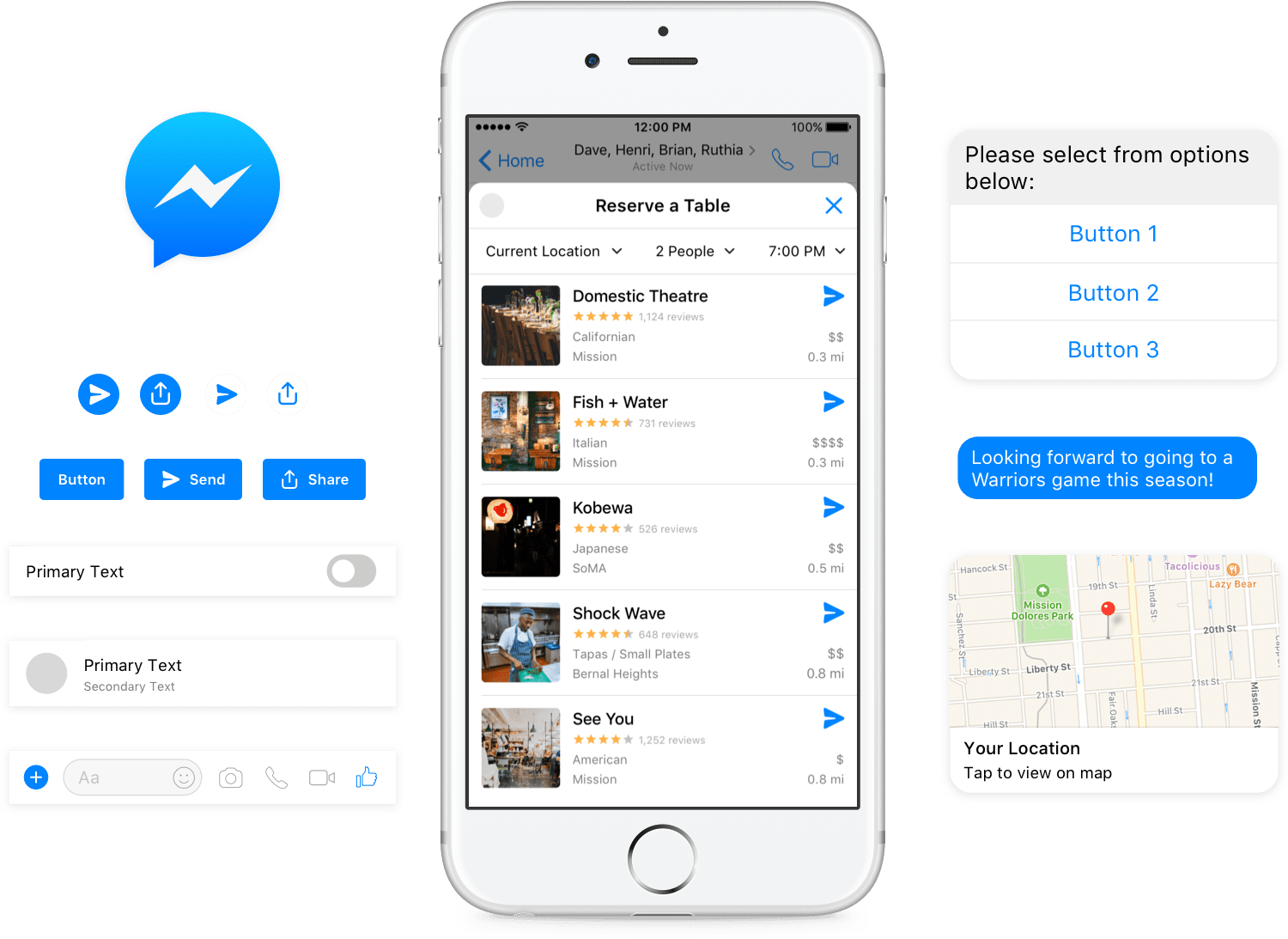 Fb Messenger Ui (1600x1140), Png Download