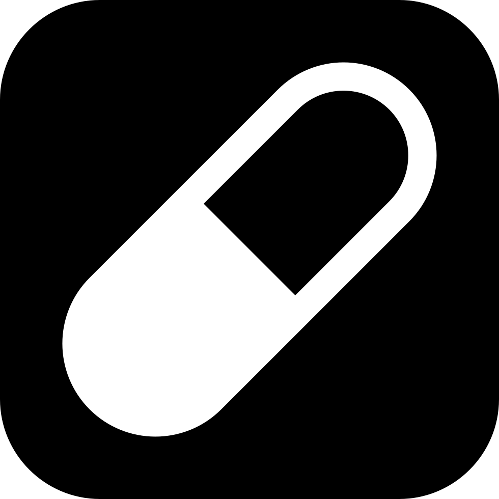 Medicine Capsule Symbol On - Medicine Icon Png White (980x980), Png Download