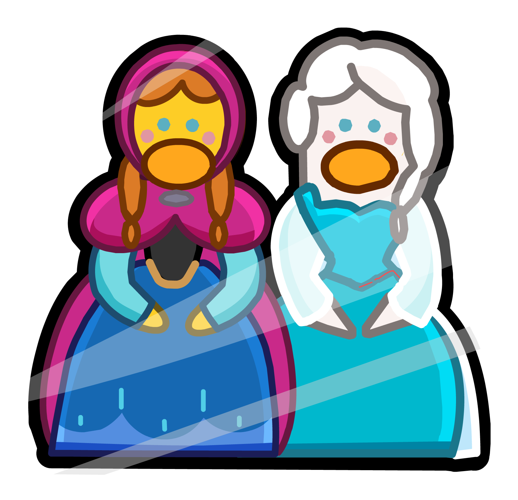 Anna And Elsa Pin Icon - Club Penguin De Frozen (1738x1677), Png Download