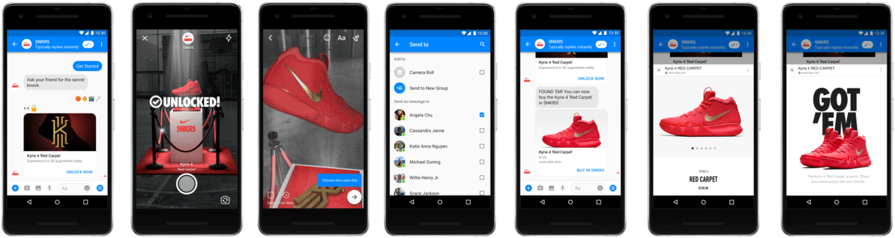 Nike Facebook Messenger Ar - Facebook Augmented Reality Nike (1000x320), Png Download