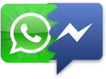Facebook Whatsapp Messenger - Icone Facebook E Whatsapp (360x360), Png Download