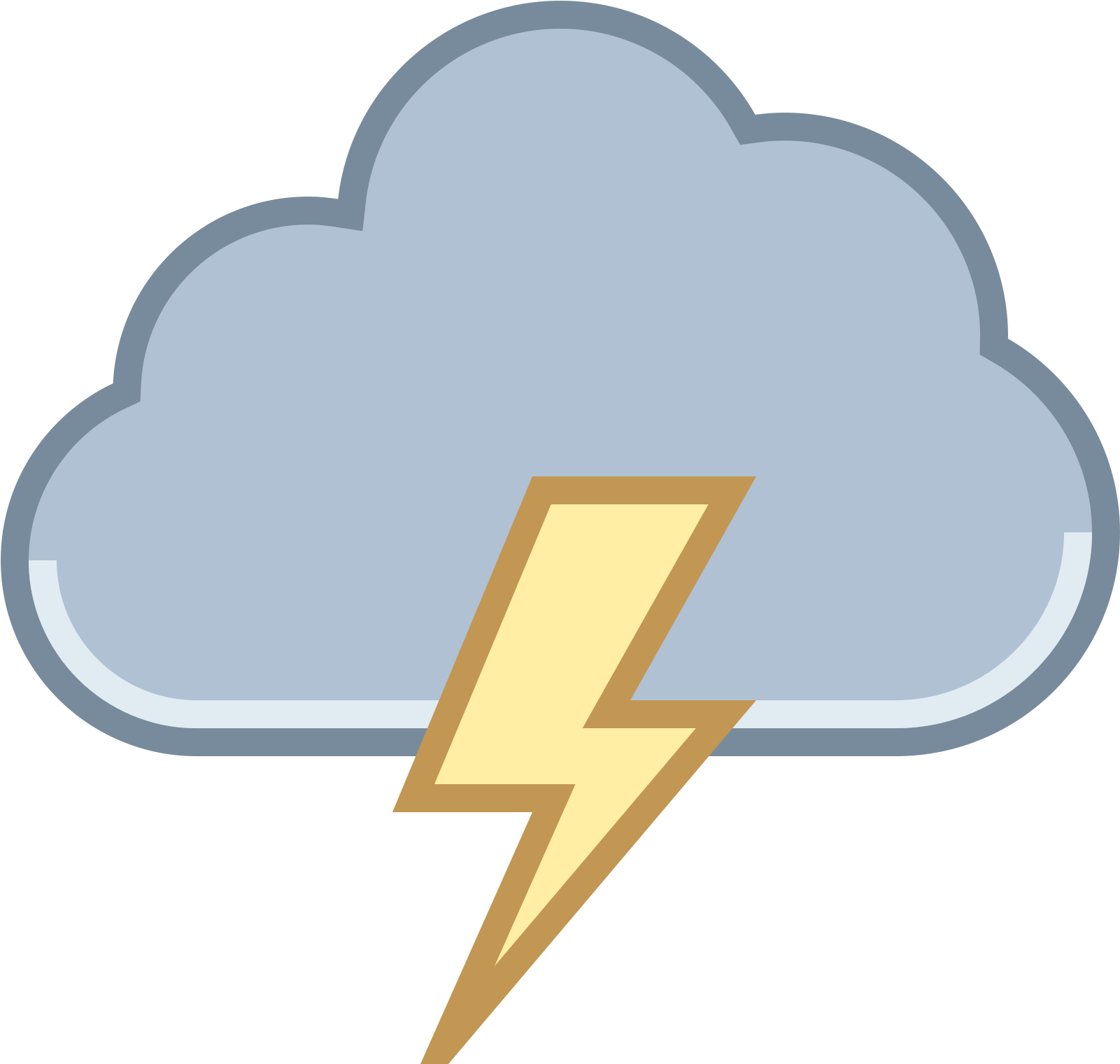 Storm Clipart Transparent - Cloud Lightning Symbol (1600x1600), Png Download
