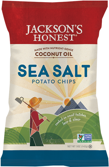Sea Salt Potato Chips - Jackson's Honest Sweet Potato Chips Made With Coconut (400x600), Png Download