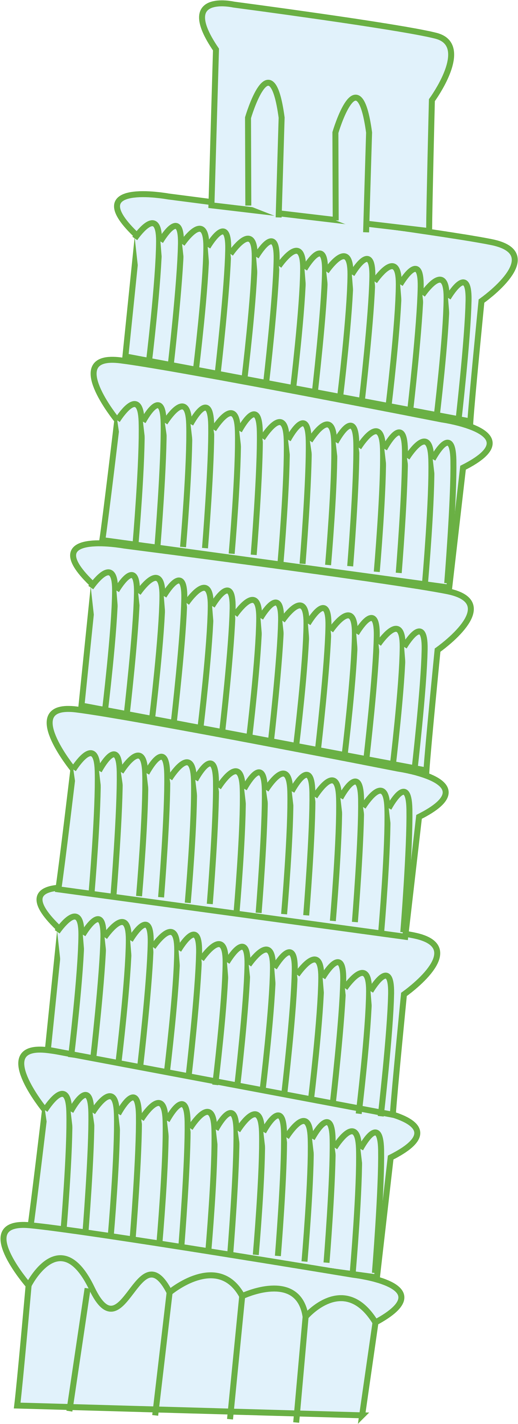 Open - Leaning Tower Of Pisa Svg Commons (2000x5000), Png Download