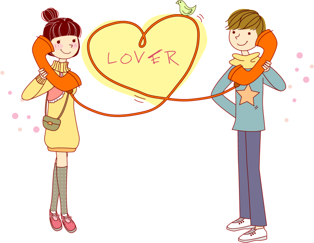 Cartoon Dating Illustration Valentines Day Elements - Illustration (1024x793), Png Download
