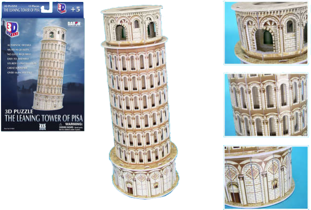 The Leaning Tower Of Pisa - 3d Puzzles Cf706h Leaning Tower Of Pisa 13 Pieces (640x640), Png Download