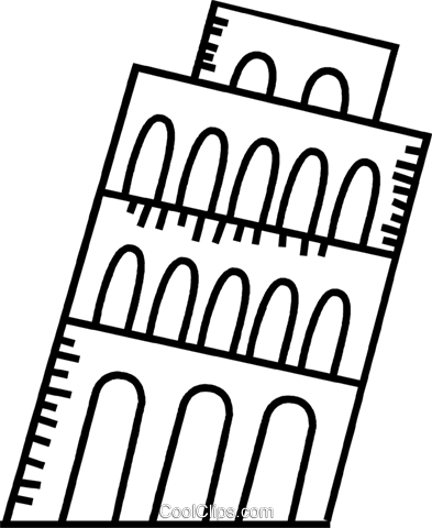 Leaning Tower Of Pisa Royalty Free Vector Clip Art - Leaning Tower Of Pisa (393x480), Png Download