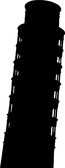 Leaning Tower Of Pisa - Silhouette Leaning Tower Of Pisa (221x570), Png Download