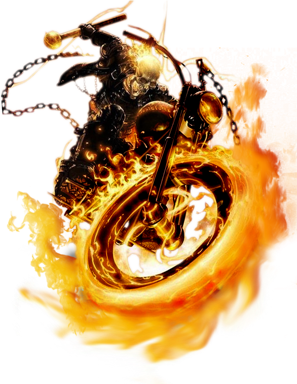Ghost Rider Face Transparent Png - Ghost Rider Bike Png (672x757), Png Download