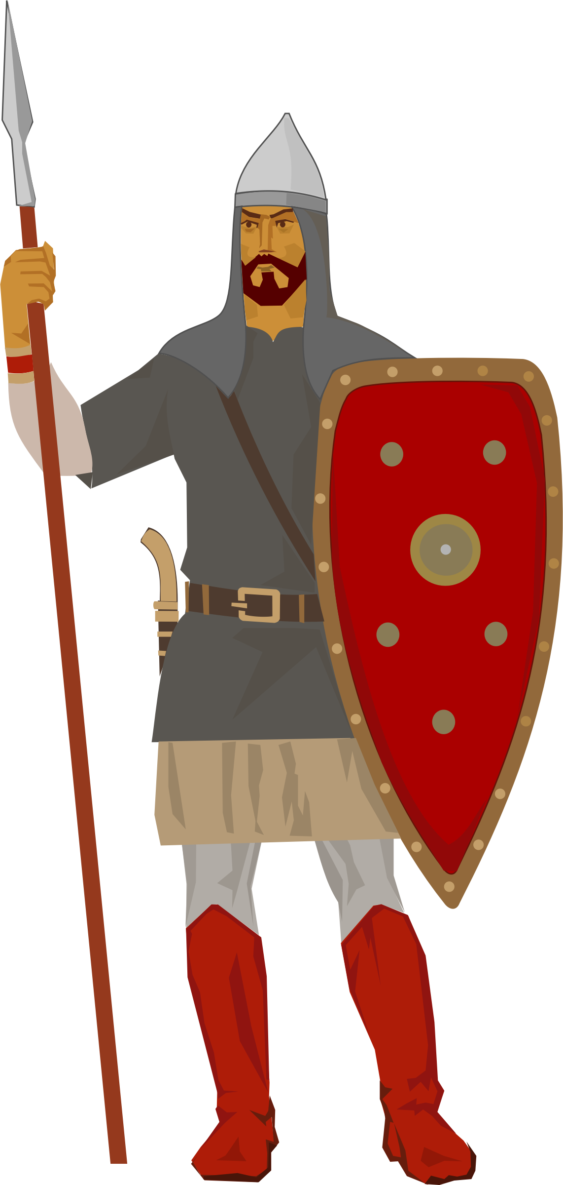 Knight Clipart Medieval Army - Medieval Soldier Cartoon (1142x2400), Png Download