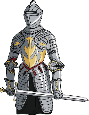 Svg Royalty Free With Sword The Arts Image Pbs - Medieval Knight Drawing (308x399), Png Download