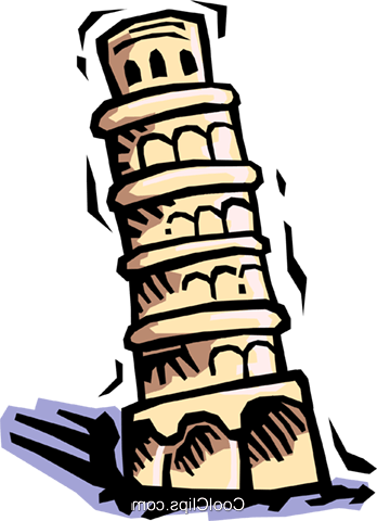 Leaning Tower Of Pisa Royalty Free Vector Clip Art - Leaning Tower Of Pisa (348x480), Png Download