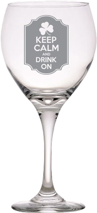 Ireland Keep Calm And Drink On Red Wine Glass H5 - Wine Glass (700x700), Png Download