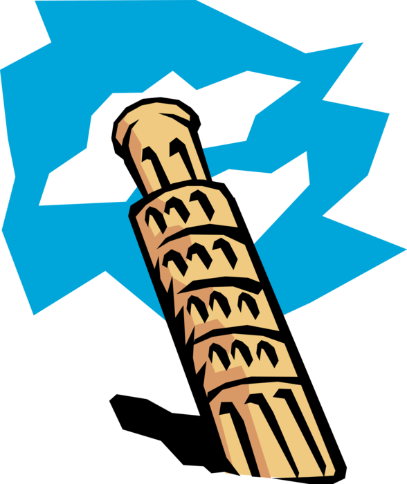 Leaning Tower Of Pisa - Leaning Tower Of Pisa Cartoon (404x480), Png Download