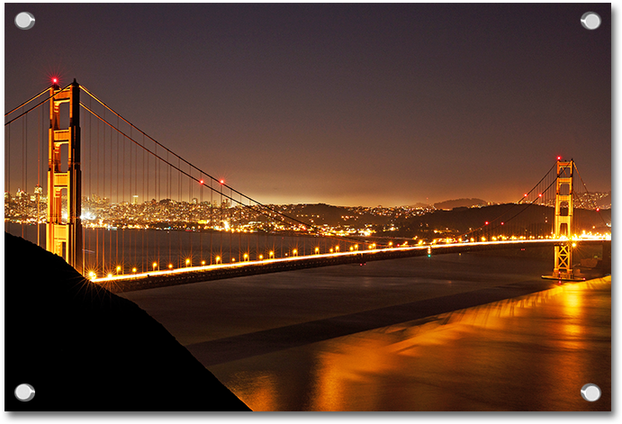 Nigh Look Golden Gate Bridge - Golden Gate Bridge (800x600), Png Download