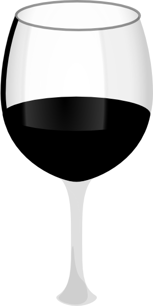 Glasses Clipart Wine Art - Wine Black And White Image Png (300x598), Png Download