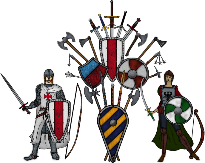 Weapons And Armor - Medieval Knights And Weapons (698x550), Png Download