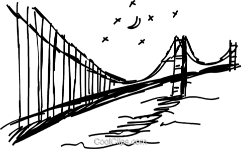 Golden Gate Bridge Royalty Free Vector Clip Art Illustration - Illustration (480x298), Png Download