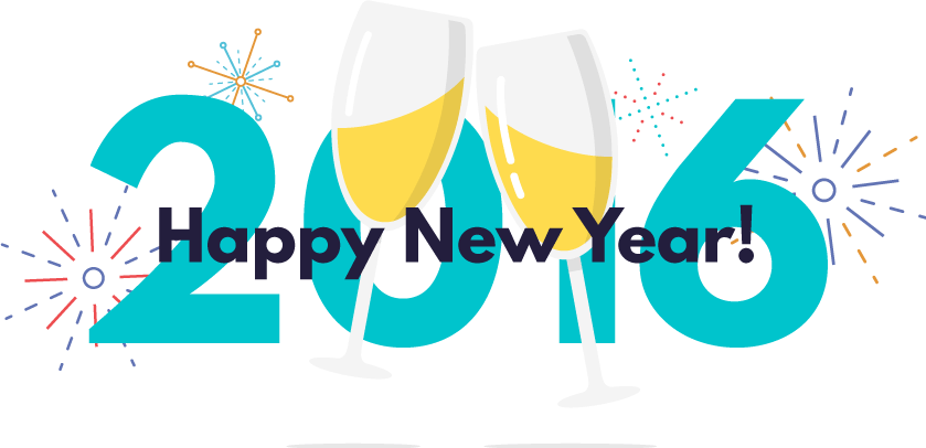 Happynewyear-2016 - Graphic Design (839x406), Png Download