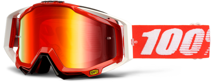 Racecraft Red Fire - 100 Goggles Racecraft Red (770x362), Png Download