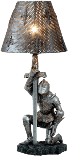 Medieval Kneeling Knight Table Lamp Cc11909 By Collectibles - Medieval Knight Of Honor Chivalry Sculptural Table (555x555), Png Download