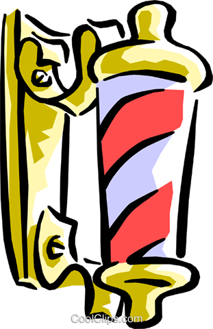 Barber Pole Royalty Free Vector Clip Art Illustration - History Of Barber Ppt (311x480), Png Download