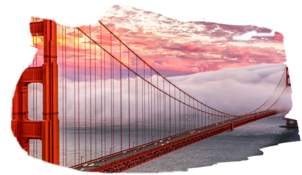 San Francisco Bridge - Golden Gate Bridge Pillow Case (600x348), Png Download