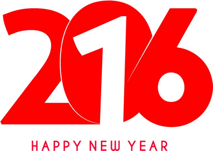Happy New Year 2016 Text Design - Design (700x500), Png Download