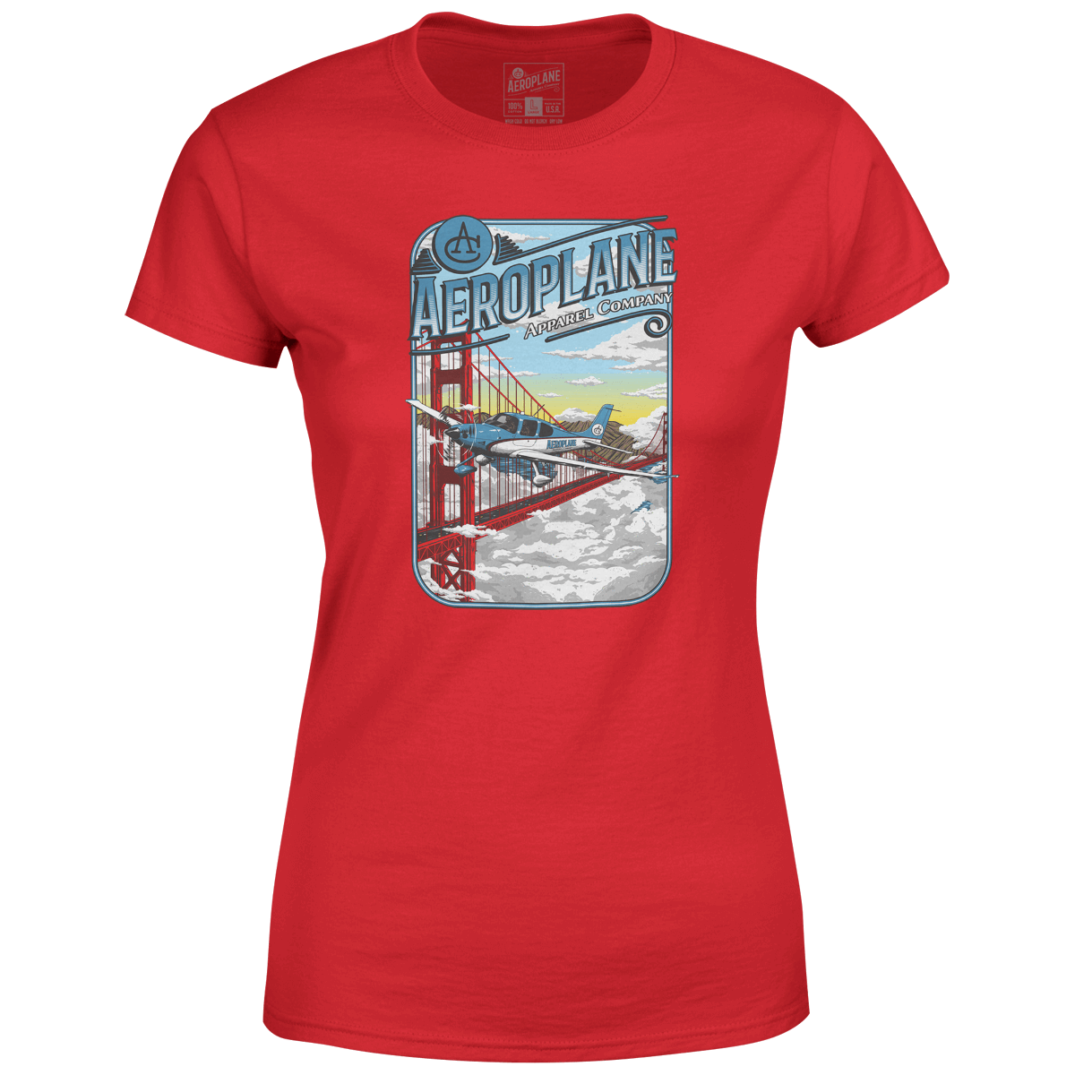 Cirrus Over The Golden Gate Bridge Aeroplane Apparel - Shirt (1200x1200), Png Download