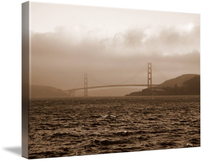"the Golden Gate In Sepia" By Sf Lilith - Sea (650x517), Png Download