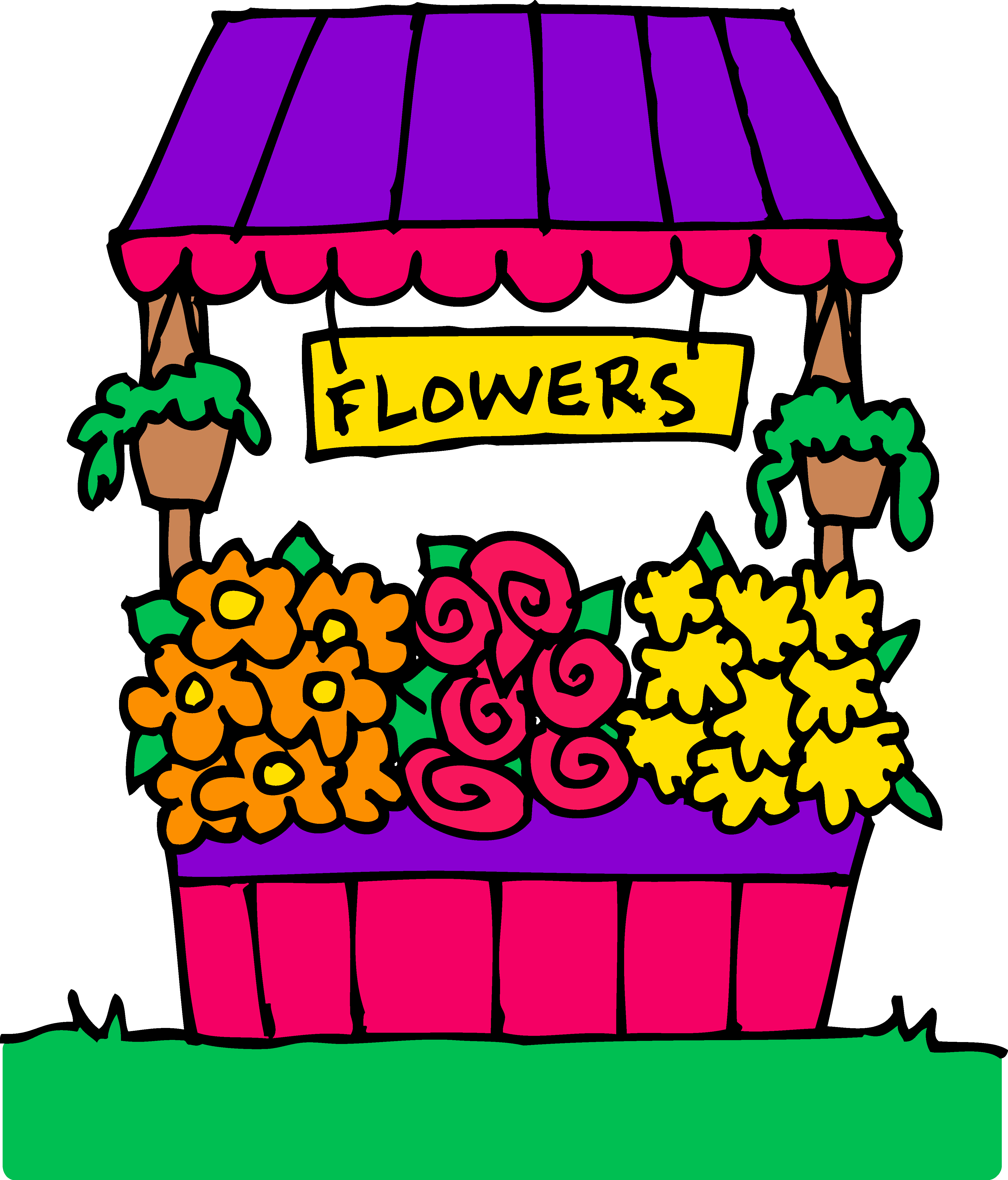 Banner Library Market Seller Free On Dumielauxepices - Flower Shop Clipart (4217x4936), Png Download
